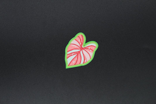 Pink Caladium Leaf Iron-On Patch