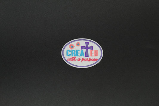 “Created With a Purpose” Embroidered Iron-On Patch