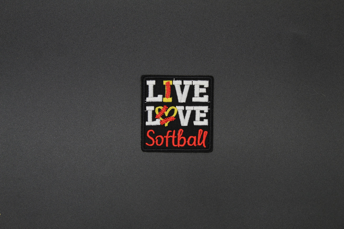 Love Softball Embroidered Patch | Softball Mom Iron-On Patch for Jackets, Bags & Team Gear