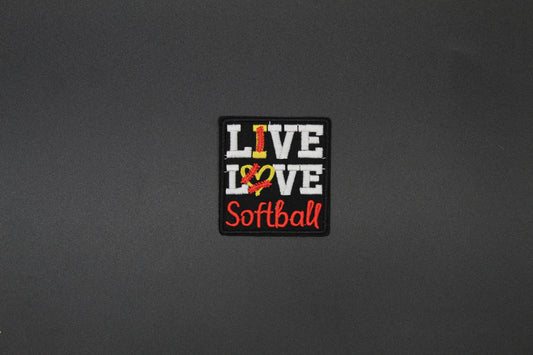 Love Softball Embroidered Patch | Softball Mom Iron-On Patch for Jackets, Bags & Team Gear