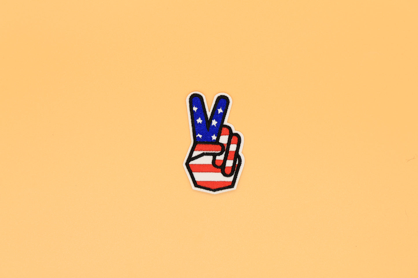 Peace Sign Patriotic Hand Patch – Stars & Stripes