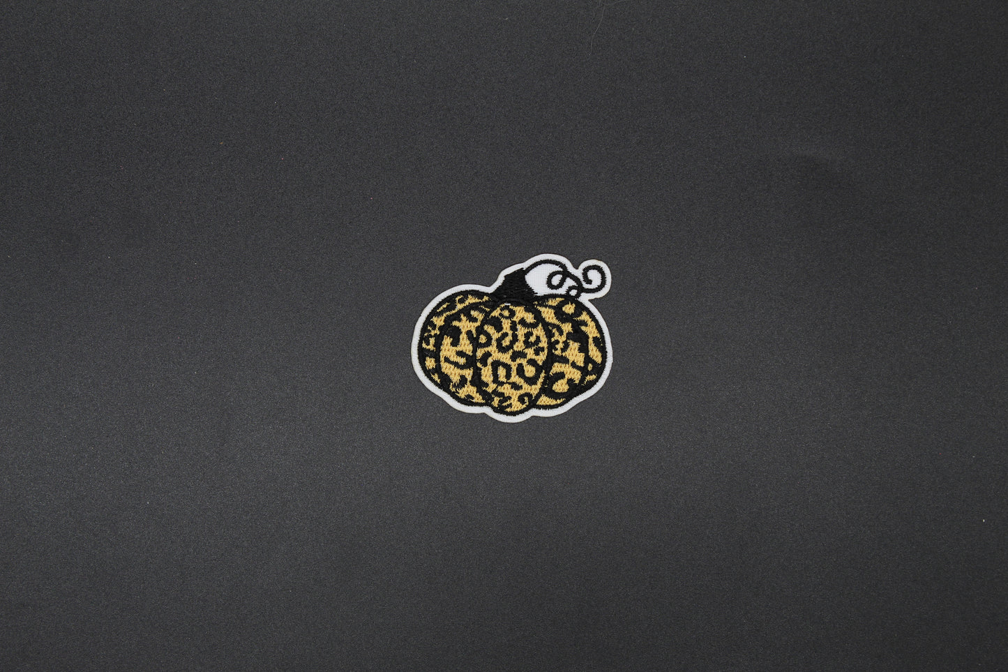 Leopard Print Swirl Pumpkin Iron-On Patch