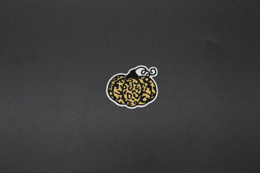 Leopard Print Swirl Pumpkin Iron-On Patch