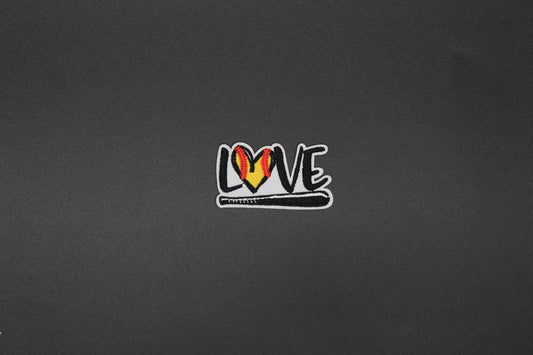 Love Softball Embroidered Patch | Softball Heart & Bat Iron-On Patch for Jackets & Bags