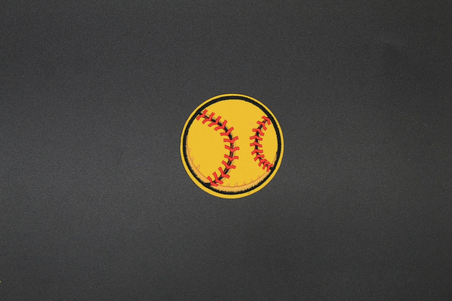Softball Embroidered Patch | Classic Yellow Softball Iron-On Sports Patch for Jackets & Bags