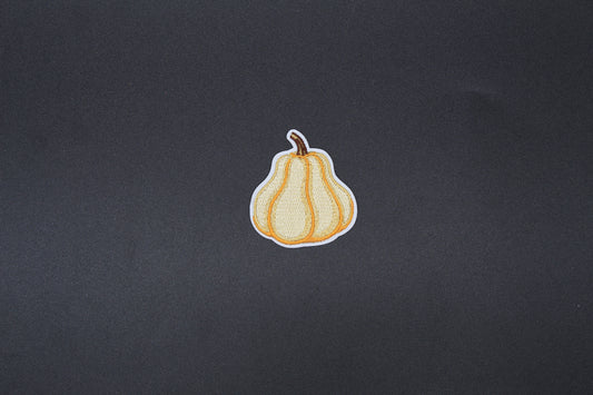 Cream Heirloom Pumpkin Iron-On Embroidered Patch