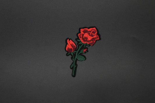 Red Rose Bud Iron-On Patch