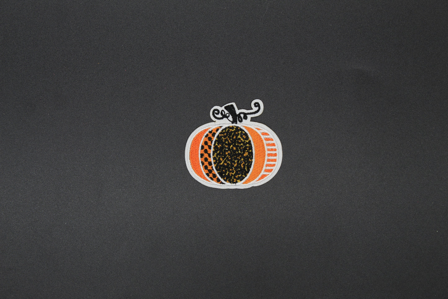 Boho Leopard Print Pumpkin Iron-On Embroidered Patch