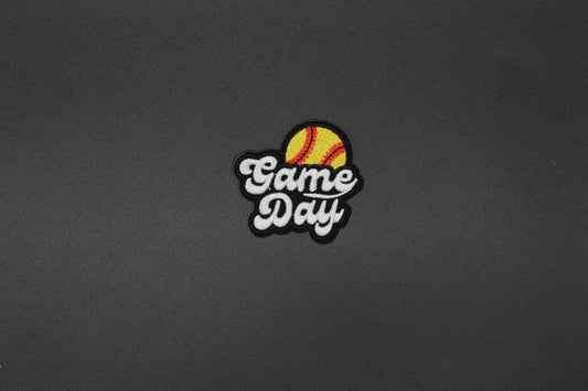 Game Day Softball Embroidered Patch | Softball Iron-On Patch for Jackets, Bags & Team Gear