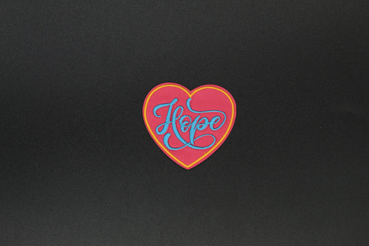 “Hope” Heart Embroidered Inspirational Iron-On Patch