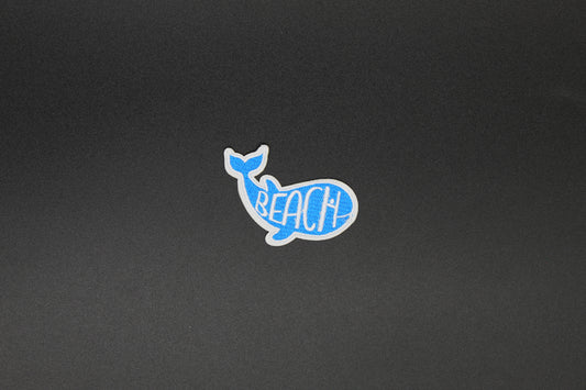 Beach Whale Iron-On Patch