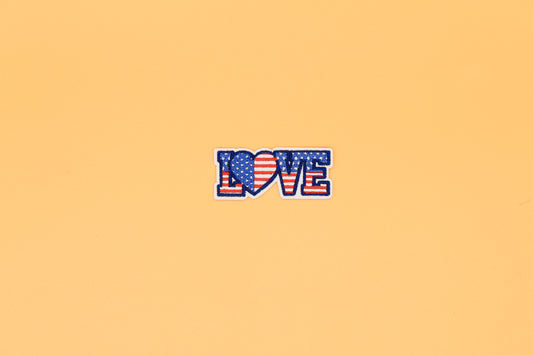Patriotic LOVE Iron-On Patch – Stars & Stripes