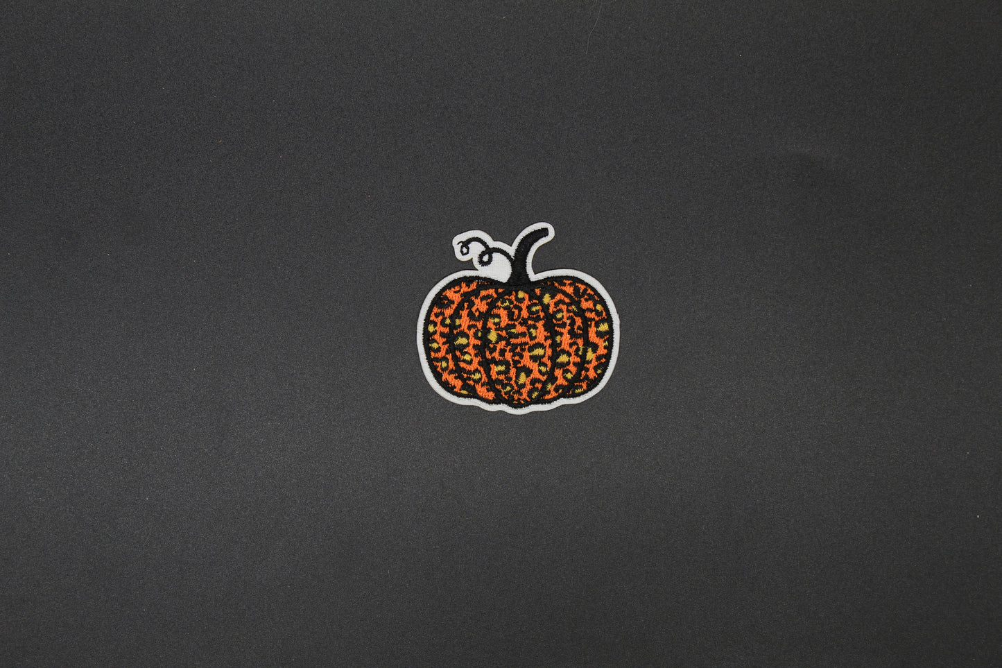 Leopard Print Pumpkin Iron-On Embroidered Patch