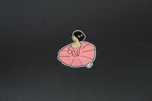 Elegant Pink Tutu Ballerina Iron-On Patch