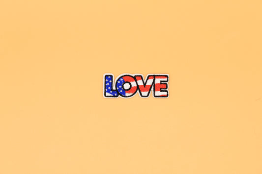Patriotic LOVE Iron-On Patch – Classic Stars & Stripes