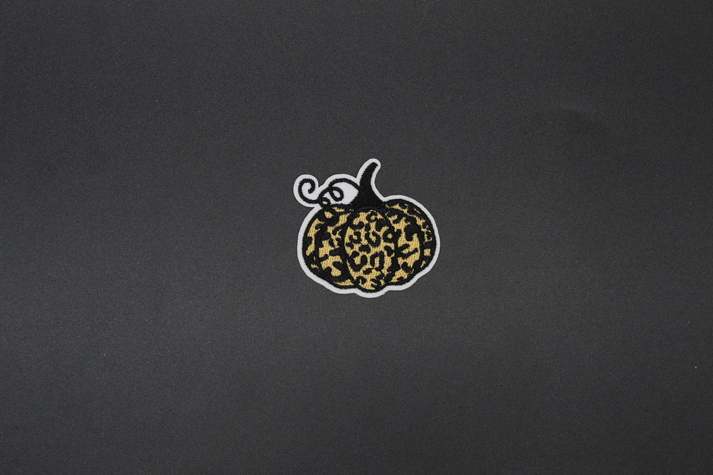 Black & Gold Boho Pumpkin Iron-On Embroidered Patch