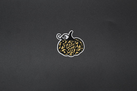 Black & Gold Boho Pumpkin Iron-On Embroidered Patch