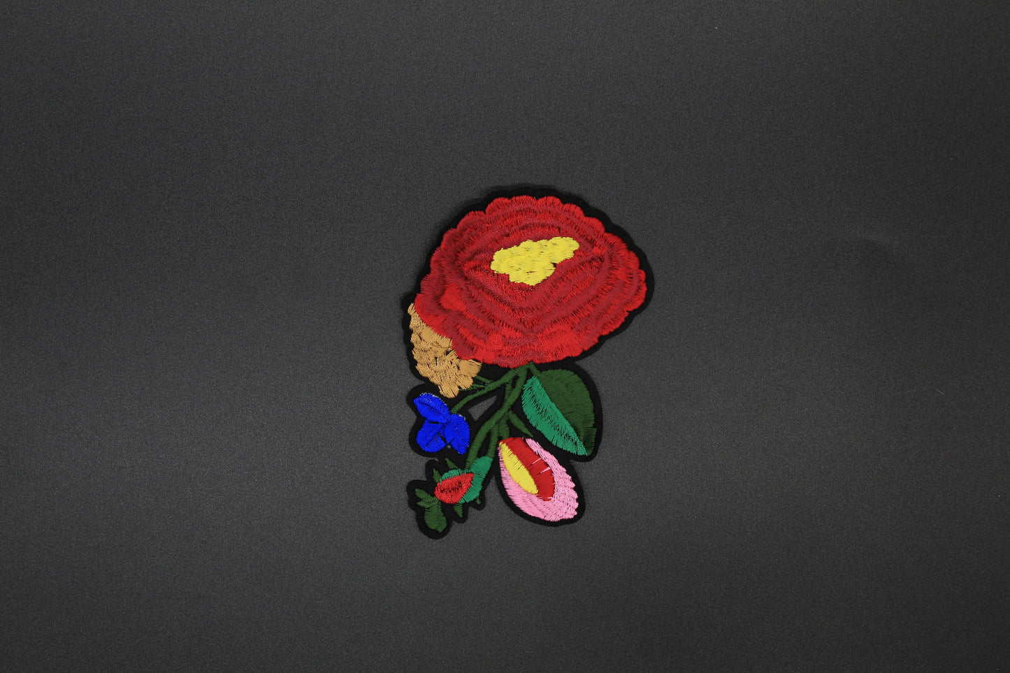 Vibrant Floral Bouquet Embroidered Iron-On Patch