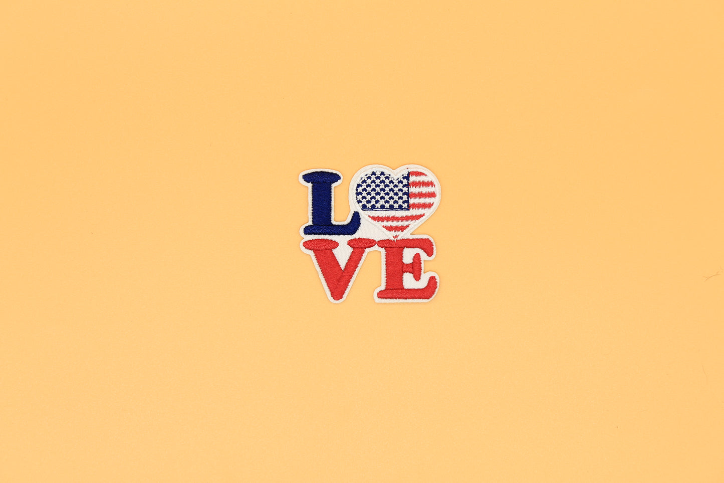 Patriotic LOVE Iron-On Patch – Heart Flag Design