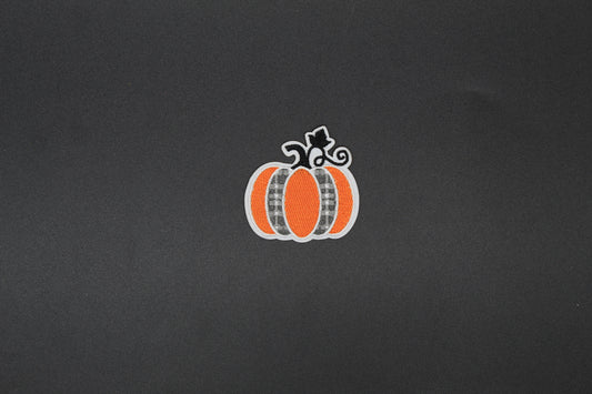 Buffalo Plaid Pumpkin Iron-On Embroidered Patch