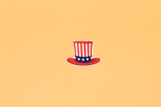 Uncle Sam Top Hat Patriotic Iron-On Patch