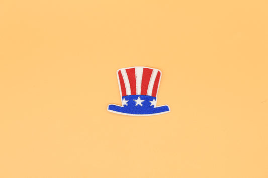 Classic Uncle Sam Hat Patriotic Iron-On Patch