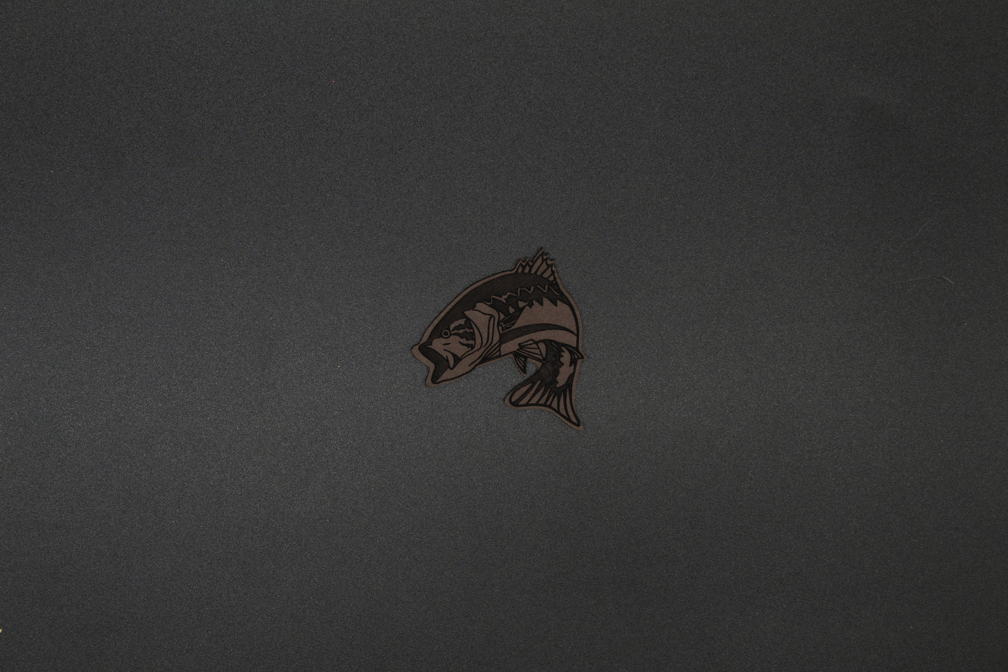 Leather Bass Fish Patch | Faux Leather Fishing Patch for Hats, Bags & Outdoor Gear