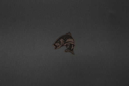 Leather Bass Fish Patch | Faux Leather Fishing Patch for Hats, Bags & Outdoor Gear