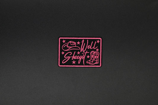 Well Sheeyt Cowgirl Embroidered Iron-On Patch