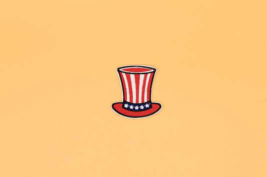 Vintage Uncle Sam Top Hat Iron-On Patch
