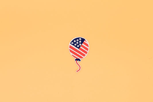 Patriotic USA Flag Balloon Iron-On Patch