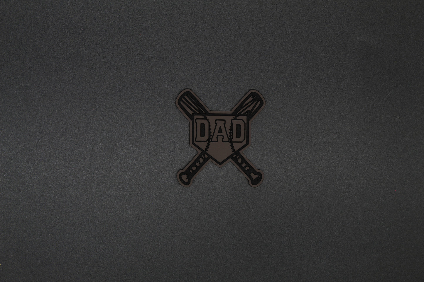 Leather Softball Dad Patch | Faux Leather Baseball Bat Patch for Hats & Game Day Gear