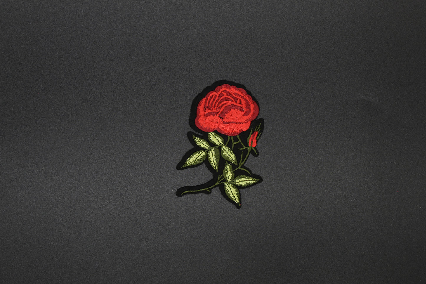 Classic Red Rose Embroidered Iron-On Patch