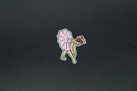 Playful Bowing Ballerina Iron-On Patch