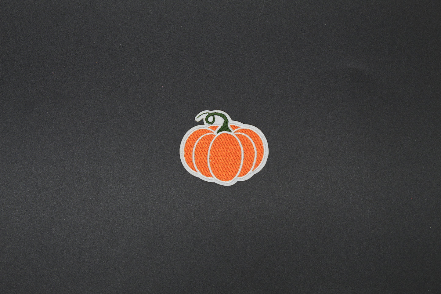 Classic Orange Pumpkin Embroidered Iron-On Patch – Simple Fall Appliqué