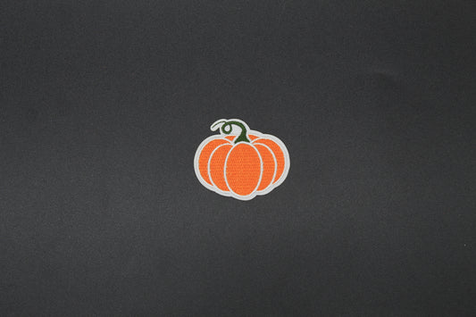 Classic Orange Pumpkin Embroidered Iron-On Patch – Simple Fall Appliqué