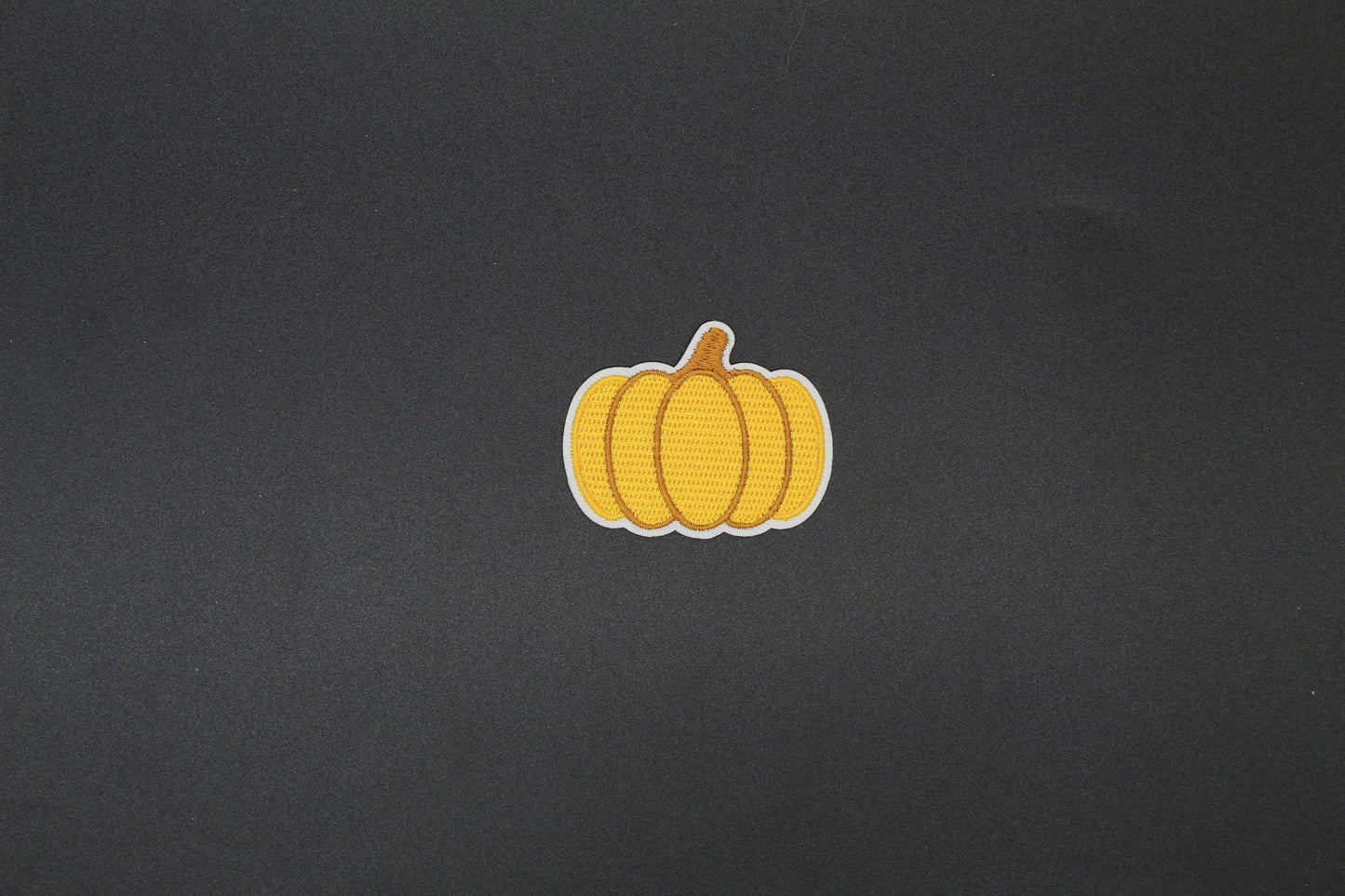 Golden Yellow Pumpkin Embroidered Iron-On Patch – Cute Fall Harvest Autumn Appliqué