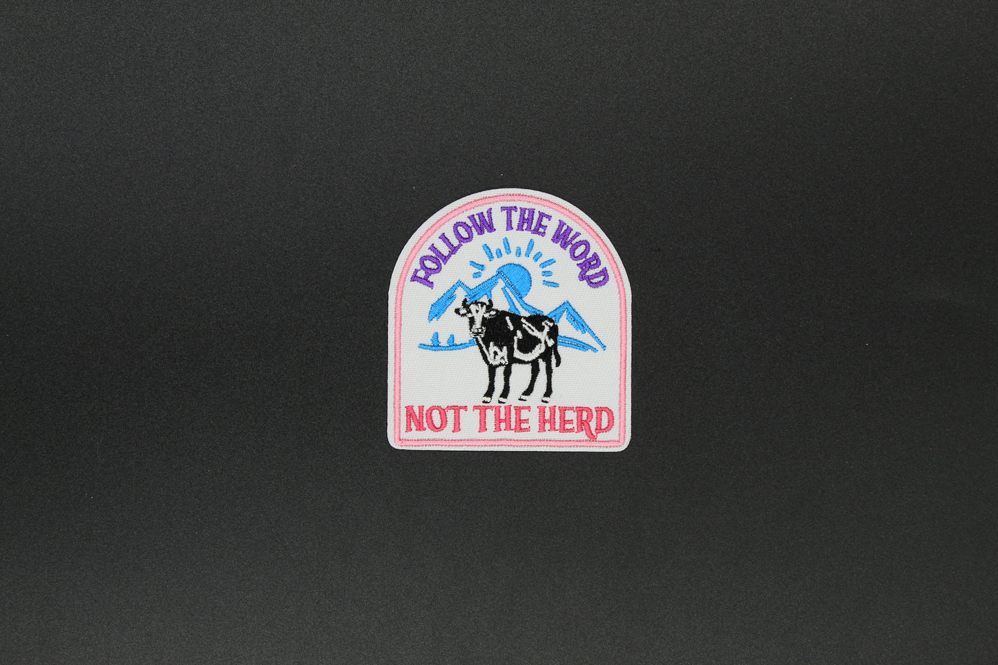 “Follow the Word, Not the Herd” Cowgirl Christian Embroidered Iron-On Patch