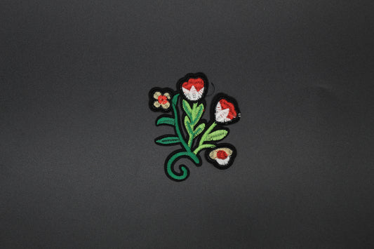 Retro Tulip Floral Embroidered Iron-On Patch