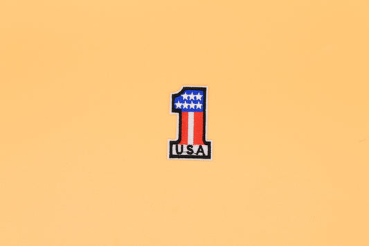 USA Number One Patriotic Iron-On Patch