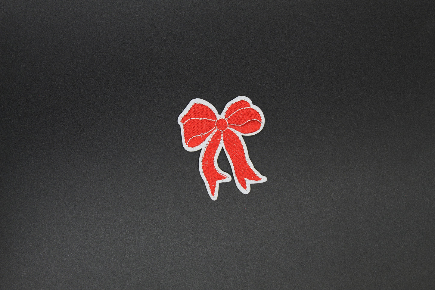 Classic Red Ribbon Bow Iron-On Patch