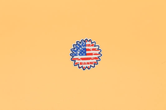 Distressed American Flag Flower Iron-On Patch