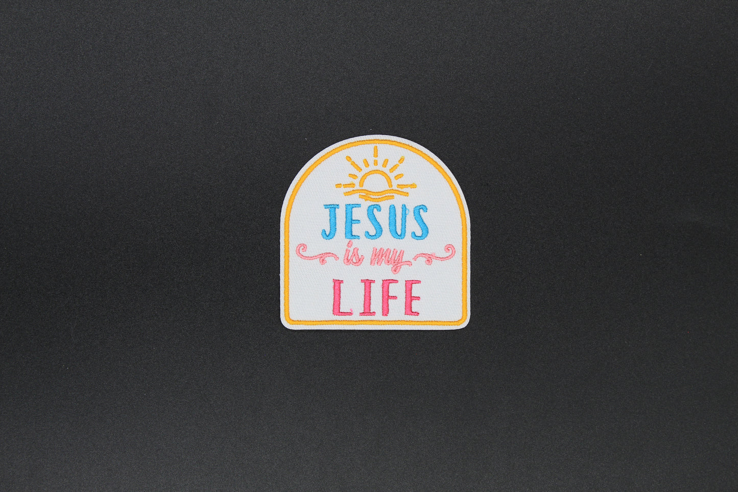 “Jesus Is My Life” Inspirational Christian Embroidered Iron-On Patch