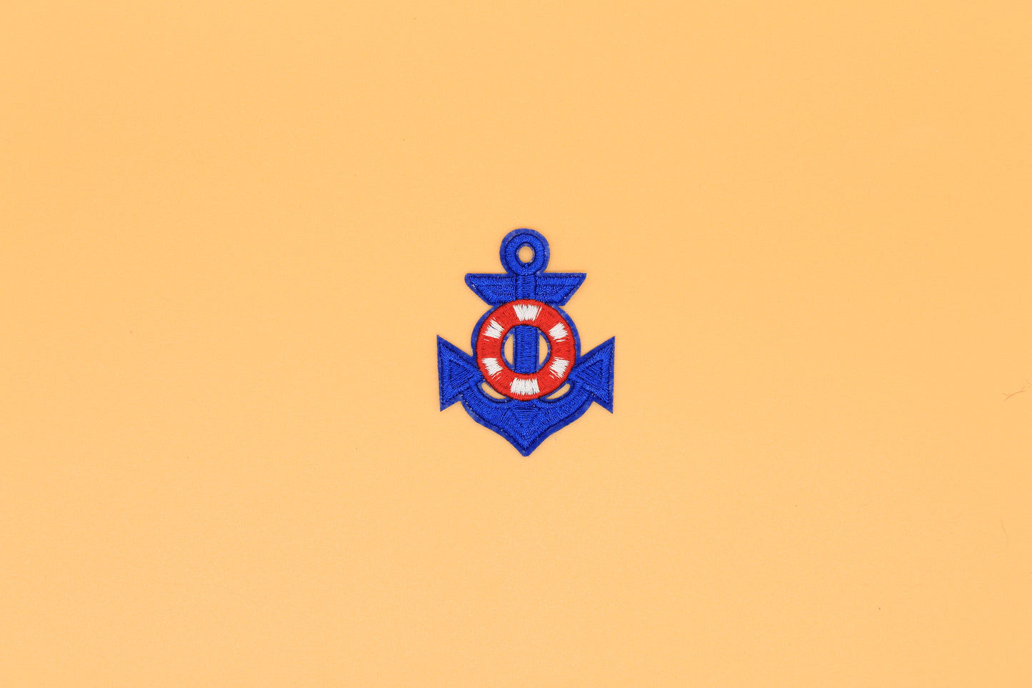 Nautical Anchor & Lifesaver Patriotic Iron-On Patch