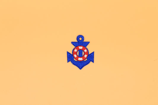 Nautical Anchor & Lifesaver Patriotic Iron-On Patch