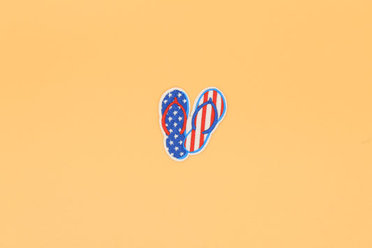 Patriotic Flip Flops Iron-On Patch