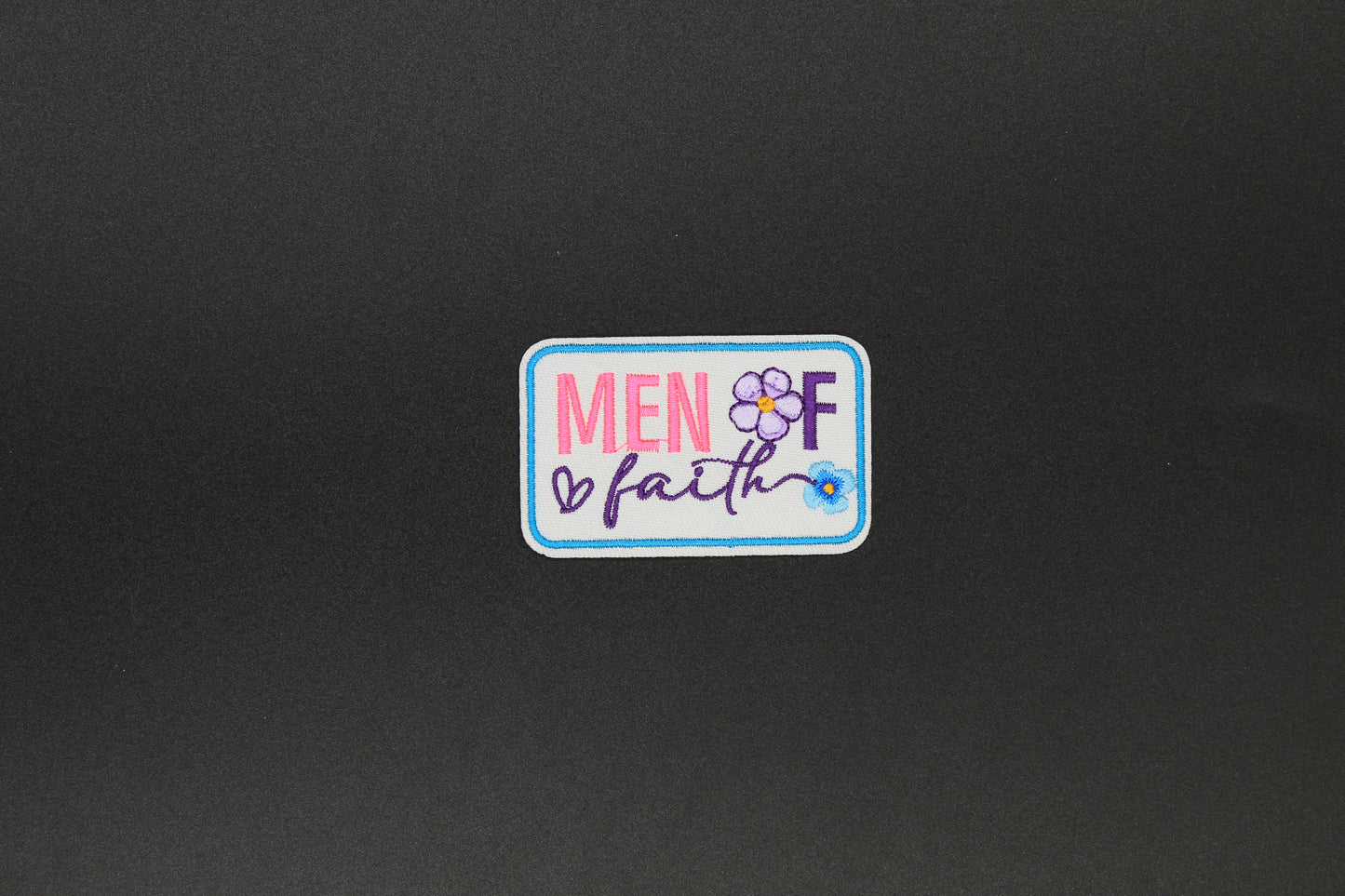 “Men of Faith” Floral Christian Embroidered Iron-On Patch