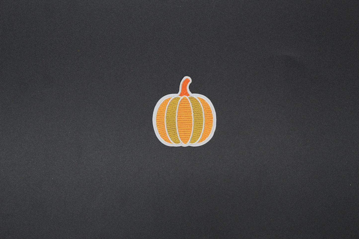 Neutral Fall Pumpkin Embroidered Iron-On Patch – Minimalist Autumn Pumpkin Appliqué