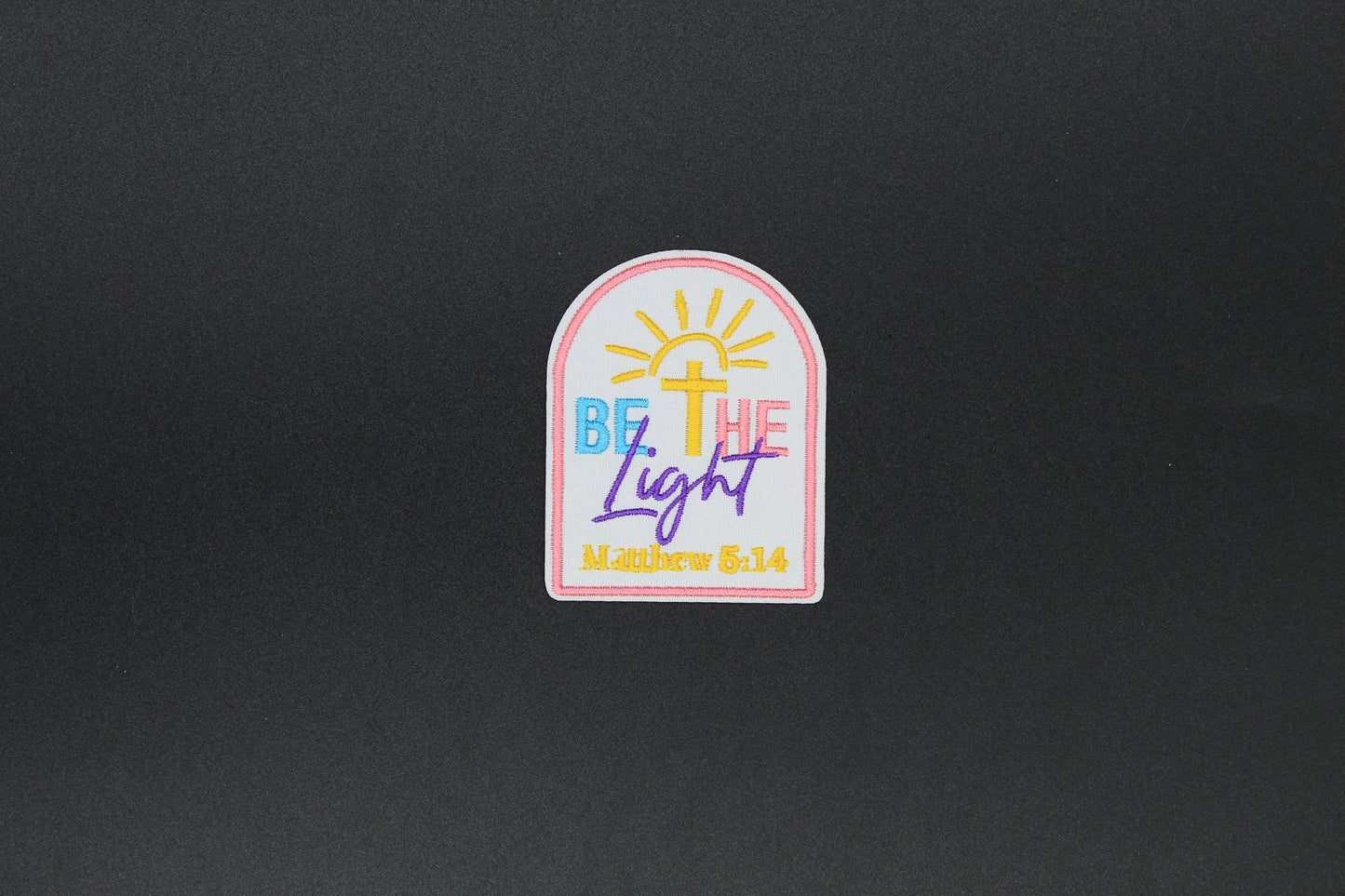 “Be the Light – Matthew 5:14” Christian Embroidered Iron-On Patch