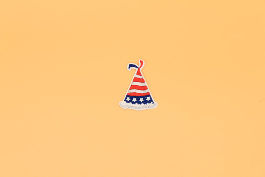 Patriotic Party Hat Iron-On Patch